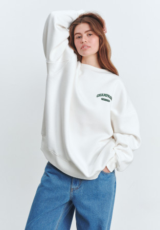 Світшот тринитка утеплена unisex "CHAMPAGNE FUN CLUB" молочний